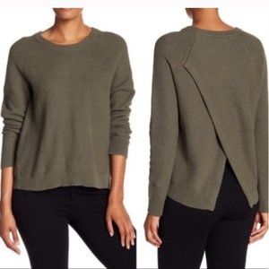 Medium green open back Madewell sweater